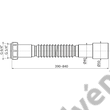 Kép 2/2 - ALCAPLAST A793 flexibilis bekötőcső 6/4", szűkítővel 5/4" × 50/40 műanyag
