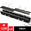 Kép 1/2 - ALCAPLAST AVZ103-R202 Kültéri folyóka 100 mm fém peremmel és öntöttvas ráccsal C250