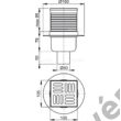 ALCAPLAST APV2 Padlóösszefolyó 105×105/50 mm függőleges, rozsdamentes rács, vizes bűzzár