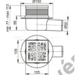 ALACPLAST APV26 Padlóösszefolyó 105×105/50 mm vízszintes, rozsdamentes rács, vizes bűzzár