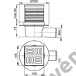 Kép 2/2 - ALCAPLAST APV31 padlóösszefolyó 105 × 105/50 mm vízszintes, rozsdamentes rács, kombinált SMART bűzzár