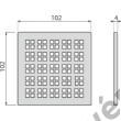 ALCAPLAST MPV015 Rozsdamentes rács a rozsdamentes padlóösszefolyókhoz 102×102 mm