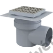 Kép 1/2 - ALCAPLAST APV12 padlóösszefolyó 150 × 150/110 mm vízszintes, rozsdamentes rács, karima a 2.szintű szigeteléshez, vizes bűzzára