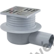 Kép 1/2 - ALCAPLAST APV26 padlóösszefolyó 105 × 105/50 mm vízszintes, rozsdamentes rács, vizes bűzzár