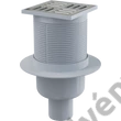 Kép 1/2 - ALCAPLAST APV32 padlóösszefolyó 105×105/50 mm függőleges, rozsdamentes rács, kombinált SMART bűzzár