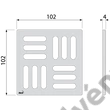 Kép 2/2 - ALCAPLAST MPV001 design rács 102 × 102 mm rozsdamentes