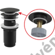 Kép 1/2 - ALCAPLAST A392BLACK CLICK/CLACK MOSDÓ LEERESZTŐ 5/4" TÚLFOLYÓVAL, FÉMBŐL, NAGY FEKETE DUGÓVAL
