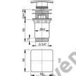Kép 2/2 - ALCAPLAST A393 CLICK/CLACK MOSDÓ LEERESZTŐ 5/4", TÚLFOLYÓVAL, FÉMBŐL, SZÖGLETES DUGÓVAL