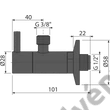 Kép 2/2 - ALCAPLAST ARV001-BLACK sarokszelep szűrővel1/2" × 3/8" ,fekete-matt
