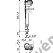 Kép 2/2 - ALCAPLAST A18 3/8" feltöltő szelep alsó fém menetes 3/8"-1/2"-ig