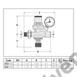 Kép 2/3 - CALEFFI automata feltöltőszelep + manométer 1/2"
