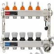Kép 1/3 - EVERLINE inox szelepes osztó-gyűjtő áramlásmennyiség-mérővel, eurokónuszos 1”x3/4” (2-12 körig)