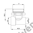 Kép 2/2 - DELTA T osztó végelem, tömítő gyűrűvel, 1”Kx1/2”Bx1/2”B
