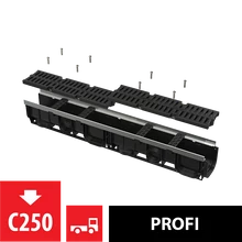 ALCAPLAST AVZ103-R403 Kültéri folyóka 100 mm fém peremmel és kompozit ráccsal C250