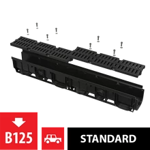 ALCAPLAST AVZ104-R402 Kültéri folyóka 100 mm műanyag peremmel és kompozit ráccsal B125