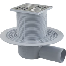 ALCAPLAST APV 1321 padlólefolyó 105 x 105/50 mm vízszintes, rozdamentes rács kombinált smart bűzzár