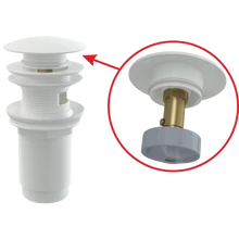 ALCAPLAST A392B CLICK/CLACK MOSDÓ LEERESZTŐ 5/4" TÚLFOLYÓVAL, FÉMBŐL, NAGY FEHÉR DUGÓVAL