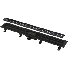 ALCAPLAST APZ10BLACK zuhanyfolyóka peremmel perforált rácsokhoz fekete-matt (550-950 mm)