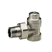 BIANCHI visszatérő radiátorszelep sarok, belső menettel, rézsapkával 1/2"-3/4"-ig