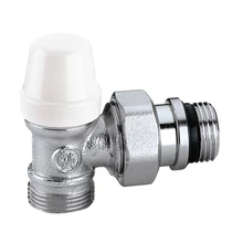 CALEFFI visszatérő radiátorszelep sarok 1/2"-os külső menettel, roppantógyűrűs