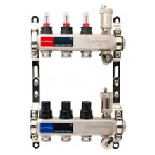 EVERLINE inox szelepes osztó-gyűjtő áramlásmennyiség-mérővel, eurokónuszos 1”x3/4” (2-12 körig)