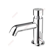 FERRO PRESSTIGE II mosdócsaptelep, álló, önelzáró, átfolyás és hőfokszabályzóval, króm