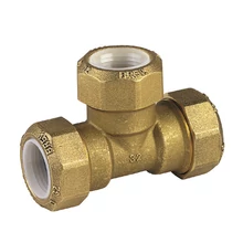 BIANCHI réz kpe T-idom műanyag szórítógyűrűvel 20-40-mm-ig (PN 16)