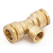 GENERAL FITTINGS réz kpe T-idom középen belső menettel tömszelencés réz szorítógyűrűvel 20-32 mm-ig (PN 16)