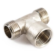 GENERAL FITTINGS nikkelezett 1/2"-os T-idom közepén belső, két oldalán külső menettel (km-bm-km)