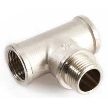 GENERAL FITTINGS nikkelezett 1/2"-os T-idom, közepén külső menettel (bm-km-bm)