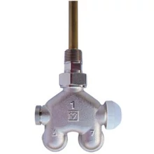 HERZ-VUA-40 sarok egycsöves üzemre M28x1,5 termosztatizálható szelep, törülközőszárító radiátorokhoz (merülőcsővel l = 150 mm)