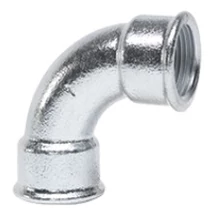 Horganyzott menetes ívidom 90° belső-belső menettel (1/2"-2"-ig)
