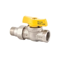 FLEXUM MOFÉM gáz gömbcsap kb toldattal (külső-belső menettel hollandis csatlakozással) 1/2"-1"-ig