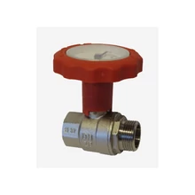 NOVASFER fix kb hőmérős golyóscsap fix külső-belső menettel, piros 1/2"-3/4"-ig (rövid kivitel)