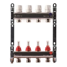 BIANCHI inox szelepes osztó-gyűjtő áramlásmennyiség-mérővel, eurokónuszos 1”x3/4” (2-12 körig)