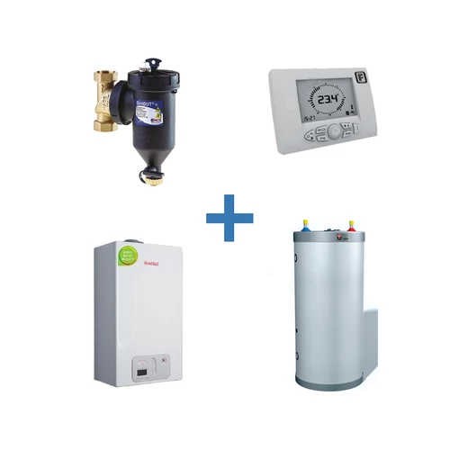 FONDITAL ANTEA CONDENSING KRB 24 fűtő kazán + ACV COMFORT 130L INOX HŐKÖZPONT+TERMOSZTÁT+ISZAPLEVÁLASZTÓ