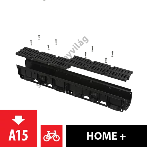 ALCAPLAST AVZ104-R401 Kültéri folyóka 100 mm műanyag peremmel és műanyag ráccsal A15