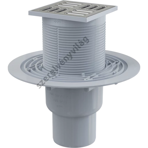 ALCAPLAST APV 2321 padlólefolyó 105 x 105/50/75 mm függőleges, rozsdamentes rács, kombinált smart bűzzár