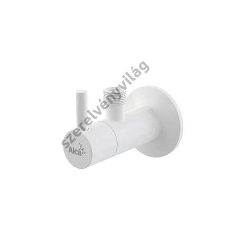 ALCAPLAST ARV001B sarokszelep szűrővel 1/2" × 3/8", kerek, fehér
