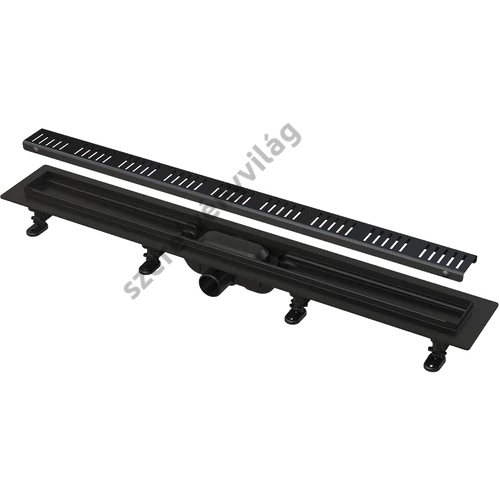 ALCAPLAST APZ10BLACK zuhanyfolyóka peremmel perforált rácsokhoz fekete-matt (550-950 mm)