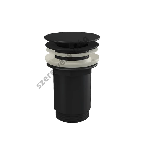 ALCAPLAST A396BLACK MOSDÓ LEERESZTŐ 5/4", FÉMBŐL, NAGY DUGÓVAL, TÚLFOLYÓ NÉLKÜLI MOSDÓKHOZ, FEKETE-MATT