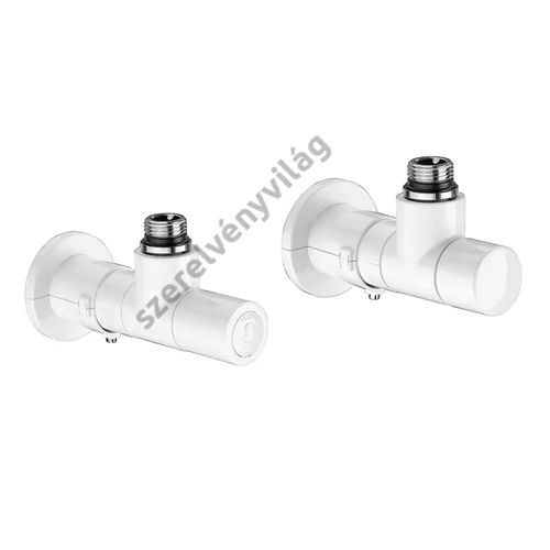 CALEFFI HIGH-STYLE termosztatikus szeleppé átalakítható radiátor szelep és visszatérő, fehér kivitelben