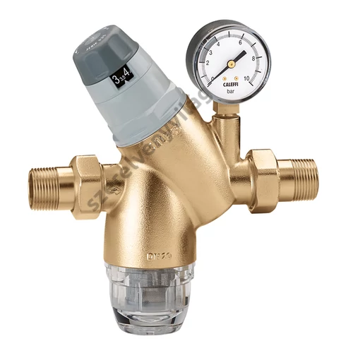 CALEFFI nyomáscsökkentő szűrővel, manométerrel (cserélhető belső résszel) 1/2"-1"-ig