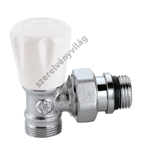 CALEFFI kézi radiátorszelep sarok 1/2"-os külső menettel, roppantógyűrűs