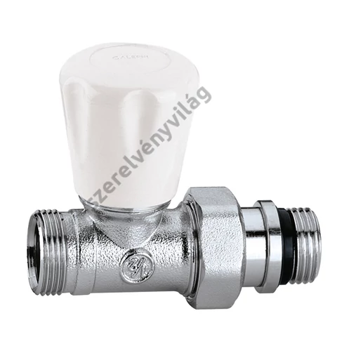 CALEFFI kézi radiátorszelep egyenes 1/2"-os külső menettel, roppantógyűrűs