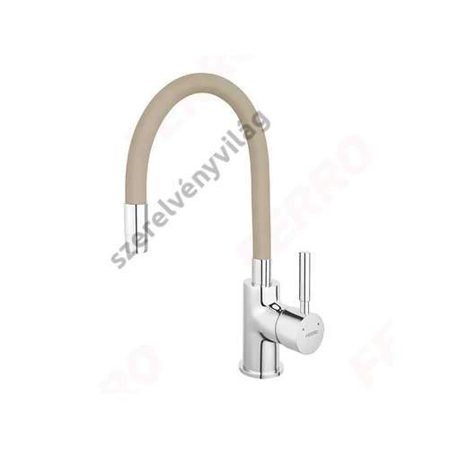 FERRO ZUMBA álló mosogató csaptelep, elasztikus kifolyócsővel, bézs