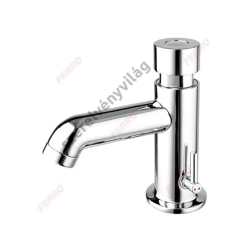 FERRO PRESSTIGE II mosdócsaptelep, álló, önelzáró, átfolyás és hőfokszabályzóval, króm