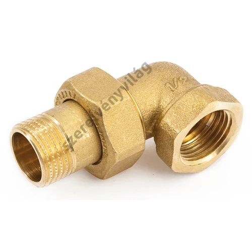 GENERAL FITTINGS réz, sarok hollandi külső-belső menettel (kb), kúpos tömítéssel 1/2"-tól 1"-ig