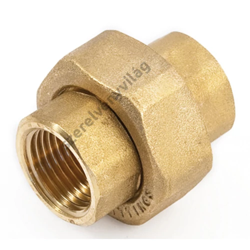 GENERAL FITTINGS réz, egyenes hollandi belső-belső menettel (bb), kúpos tömítéssel 1/2"-tól 2"-ig