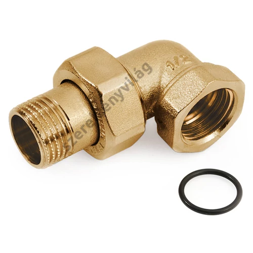 GENERAL FITTINGS réz, sarok hollandi külső-belső menettel (kb), gumigyűrűs 1/2"-tól 2"-ig